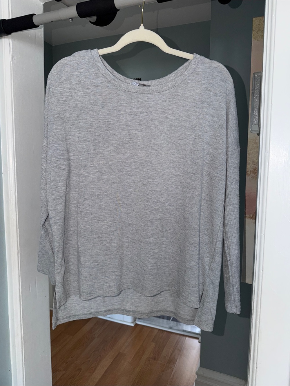 Gray Women's Lightweight Crewneck Sweater